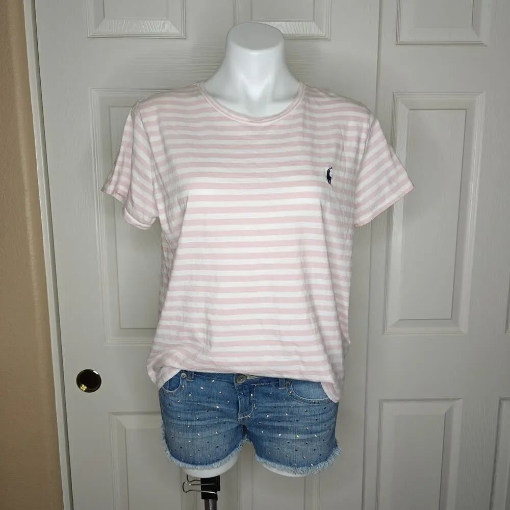 Girl's Polo Ralph Lauren classic stripes short sleeve crew neck tee sz XL/16